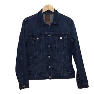 𝅺gap trucker style jeans jacket stretchy cotton blend blue denim small